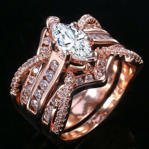 FINAL SALE Marquise Cut 18k Rose Gold Plated